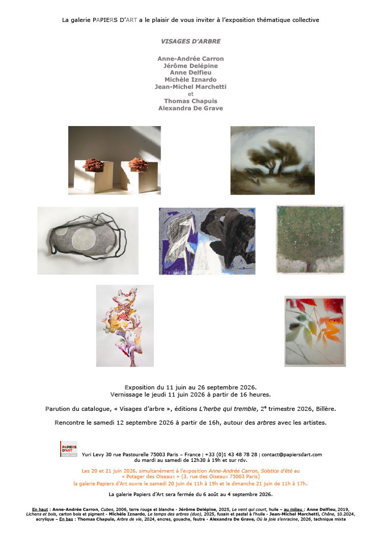 Visage d'arbre_Galerie Papiers d'Art Affiche exposition Lille Art'Up 2026